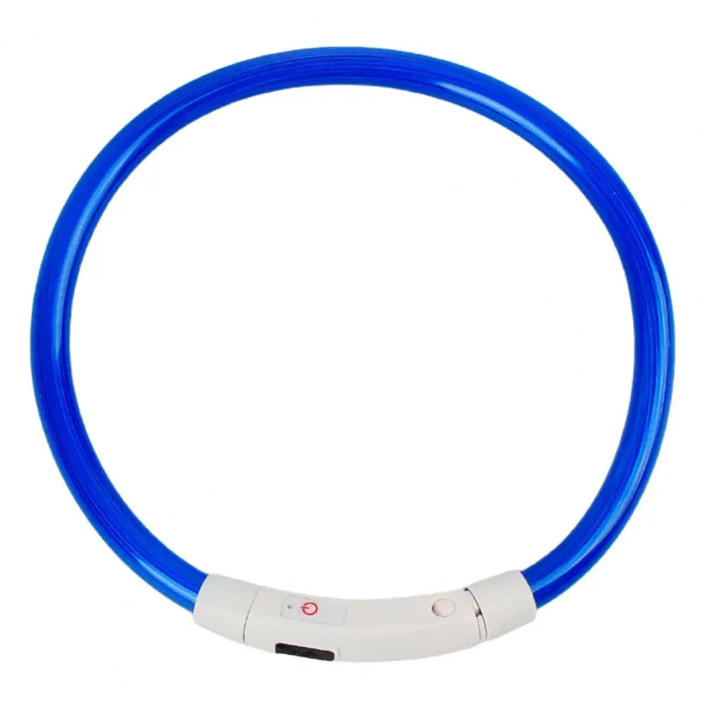 LED Light Dog Collar Necklace Rubber Rechargeable Luminous USB Charging Puppy Light Collar for Outdoor