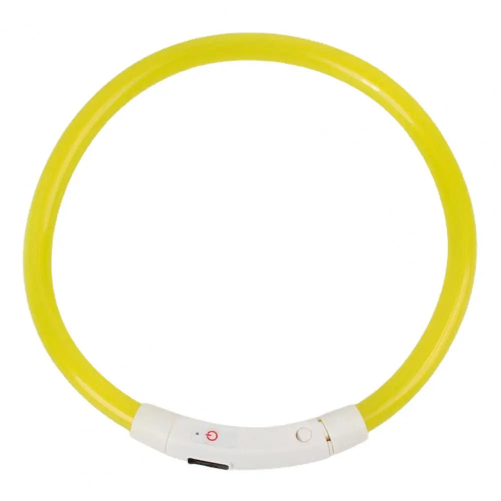 LED Light Dog Collar Necklace Rubber Rechargeable Luminous USB Charging Puppy Light Collar for Outdoor